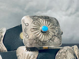 Incredible Vintage Native American Navajo Sleeping Beauty Turquoise Sterling Silver Concho Belt-Nativo Arts