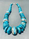 Inlay Ball Very Rare Vintage Native American Navajo Turquoise Sterling Silver Necklace-Nativo Arts