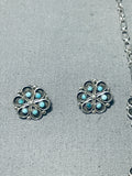 Snake Eyes Turquoise Vintage Native American Zuni Sterling Silver Necklace Earrings Set-Nativo Arts