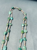 Chunky Green Turquoise Vintage Native American Navajo Heishi Necklace