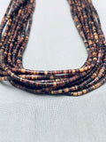 One Of The Best Vintage Santo Domingo Brown Heishi Necklace Old-Nativo Arts