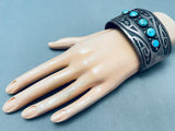 Heavy 71 Grams Vintage Native American Navajo Royston Turquoise Sterling Silver Bracelet-Nativo Arts