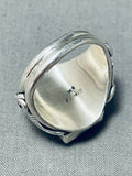 Elegant Vintage Native American Navajo Jet Square Sterling Silver Large Ring-Nativo Arts