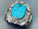 242 Grams Vintage Native American Navajo Turquoise Sterling Silver Bracelet-Nativo Arts