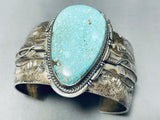 One Of The Coolest Vintage Native American Navajo Feather Turquoise Sterling Silver Bracelet-Nativo Arts