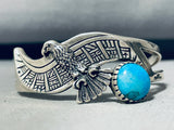 Eagle Has Landed Vintage Native American Kewa Turquoise Sterling Silver Bracelet-Nativo Arts