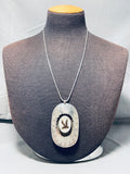 Huge Soaring Bird Vintage Native American Navajo Sterling Silver Necklace Old-Nativo Arts