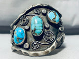 115 Grams Vintage Native American Navajo 1970's Turquoise Sterling Silver Bracelet-Nativo Arts