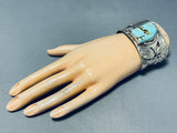 One Of The Most Skilled Sterling Silver Vintage Native American Navajo Turquoise Bracelet-Nativo Arts