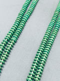 Green Turquoise Disc Vintage Native American Navajo Heishi Sterling Silver Necklace-Nativo Arts