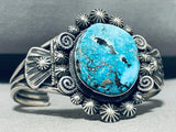 Jess Martinez Vintage Native American Navajo Morenci Turquoise Sterling Silver Bracelet-Nativo Arts