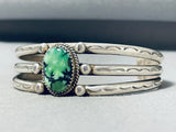 Gorgeous Vintage Native American Navajo Signed Damale Turquoise Sterling Silver Bracelet-Nativo Arts