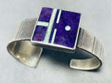 Ray Tracey Vintage Native American Navajo Sugulite Sterling Silver Inlay Bracelet-Nativo Arts