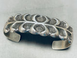 Waves Of Water Vintage Native American Navajo Thick Sterling Silver Bracelet Cuff-Nativo Arts