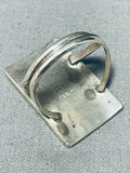 Native American Side Portrait Kachina Vintage Navajo Sterling Silver Ring-Nativo Arts