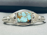 Aaron Toadlena Native American Navajo 8 Turquoise Sterling Silver Bracelet-Nativo Arts