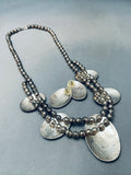 Incredible Vintage Native American Navajo Gold Sterling Silver Pottery Necklace Set-Nativo Arts