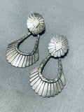 Fabulous Vintage Native American Navajo Sterling Silver Pendant Earrings-Nativo Arts