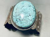 Micro Spiderweb! Vintage Native American Navajo Turquoise Sterling Silver Bracelet-Nativo Arts