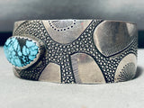 Mikey Begay Rare Vintage Native American Navajo Blue Warrior Turquoise Sterling Silver Bracelet-Nativo Arts