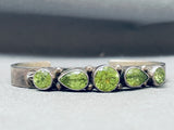 Amazing Vintage Southwest Roie Jaque Peridot Sterling Silver Bracelet-Nativo Arts