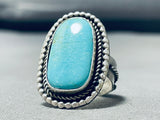 Sparkling Native American Navajo Blue Gem Turquoise Sterling Silver Ring-Nativo Arts