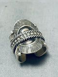One Of The Most Detailed Native American Navajo Sterling Silver Saddle Ring-Nativo Arts