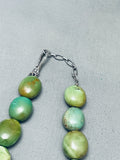 Chunky Dunky Vintage Native American Navajo Green Turquoise Sterling Silver Balls Necklace-Nativo Arts