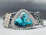 Best Coiled Vintage Native American Navajo Blue Diamond Turquoise Sterling Silver Bracelet-Nativo Arts