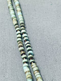 Stunning Native American Navajo Green Turquoise Heishi Sterling Silver Necklace-Nativo Arts