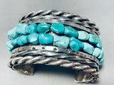 Unrivaled 97 Gram Vintage Native American Navajo Old Turquoise Sterling Silver Bracelet-Nativo Arts