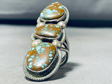 The Best Vintage Native American Navajo #8 Turquoise Sterling Silver Ring Wow!-Nativo Arts