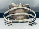 Mind Bending Vintage Native American Navajo Huge Square Green Turquoise Sterling Silver Bracelet-Nativo Arts