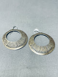 Incredible Vintage Native American Navajo Sterling Silver Dangle Earrings-Nativo Arts