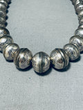 One Of The Most Unique Vintage Native American Navajo Sterling Silver Ball Necklace-Nativo Arts