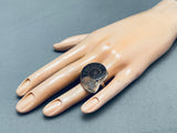 One Of The Most Unique Vintage Southwest Twirl Shell Sterling Silver Ring-Nativo Arts
