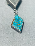 Astonishing Native American Navajo Spiderweb Turquoise Sterling Silver Kachina Pin/ Pendant-Nativo Arts