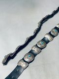 Incredible Vintage Native American Navajo Sleeping Beauty Turquoise Sterling Silver Concho Belt-Nativo Arts