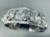 Symbolic Protection!! Bears Vintage Native American Navajo Sterling Silver Bracelet-Nativo Arts