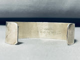 One Of The Most Unique Vintage Native American Zuni Gaspeite Inlay Sterling Silver Bracelet-Nativo Arts