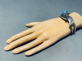 Eagle Has Landed Vintage Native American Kewa Turquoise Sterling Silver Bracelet-Nativo Arts