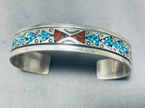 Native American Tremendous Vintage Santo Domingo Turquoise Sterling Silver Bracelet-Nativo Arts