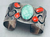 One Of Best Ever Vintage Native American Navajo Carico Lake Turquoise Sterling Silver Bracelet-Nativo Arts