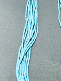 Gorgy!! Native American Navajo Turquoise Tubule Sterling Silver Necklace-Nativo Arts