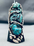 One Of The Best Nugget Turquoise Vintage Native American Navajo Sterling Silver Ring-Nativo Arts