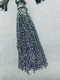 Tassel Necklace! So Unique Native American Navajo Sterling Silver Squash Blossom-Nativo Arts