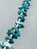 Native American Sensational Vintage Santo Domingo Old Kingman Turquoise Sterling Silver Necklace-Nativo Arts