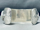 One Of The Most Unique Vintage Native American Navajo White Turquoise Sterling Silver Bracelet-Nativo Arts