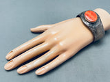 Clayton Tsosie Vintage Native American Navajo Spiny Oyster Sterling Silver Bracelet-Nativo Arts
