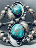 One Of The Best Ever Red Mountain Turquoise Native American Navajo Sterling Silver Bracelet-Nativo Arts